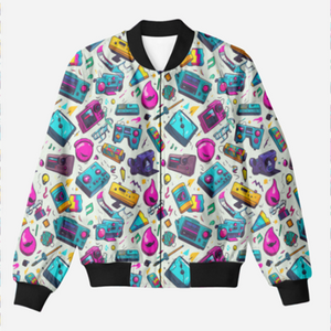 Retro Pop Art Bomber Jacket: Vibrant Statement Style - Trendy Outerwear for All - TheSimplyStylish