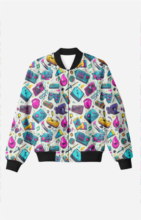 Retro Pop Art Bomber Jacket: Vibrant Statement Style - Trendy Outerwear for All - TheSimplyStylish