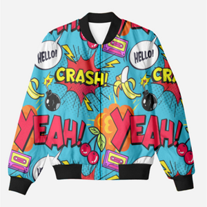 Pop Art All-Over Print Bomber Jacket - Trendy Outerwear for All - TheSimplyStylish