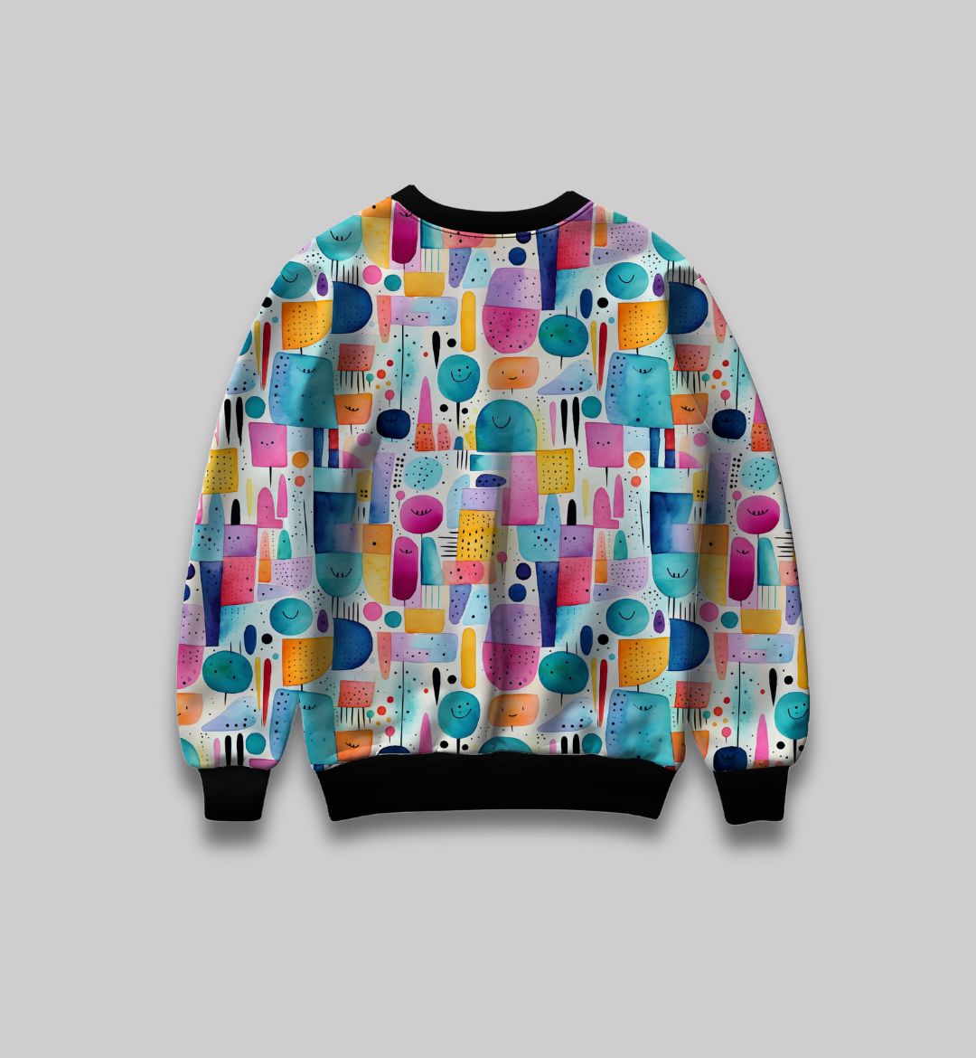Geo Vibes: Embrace the Earthy Swirls All over print Sweatshirt