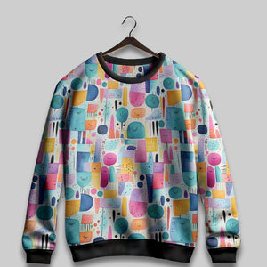 Geo Vibes: Embrace the Earthy Swirls All over print Sweatshirt