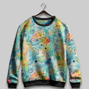 Water Doodles Eye All Over Print Sweatshirt