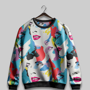 Pop Art Muse All Over Print Sweatshirt