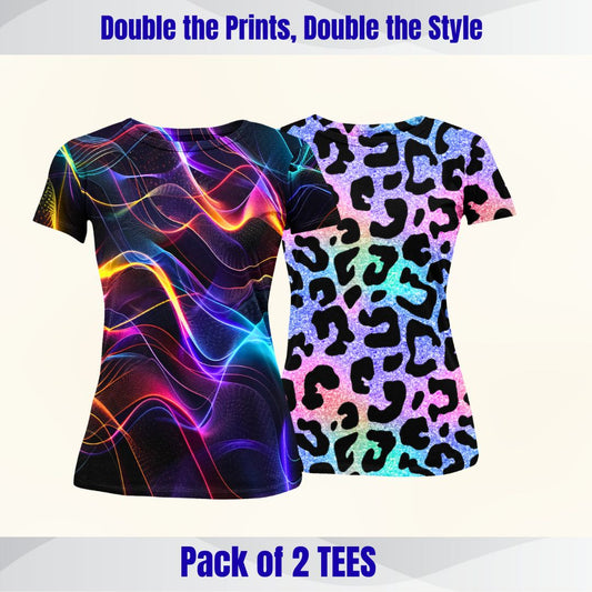 Neon Wave & Glittery Cheetah Print