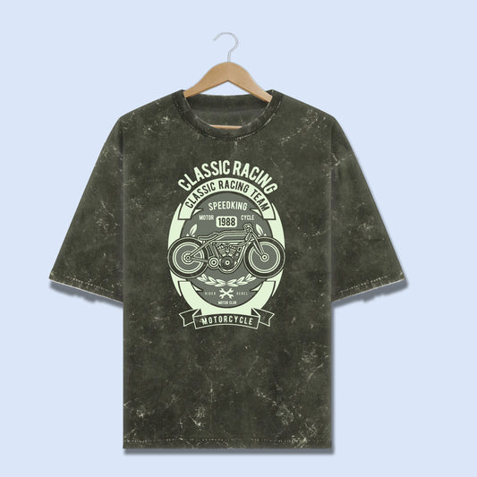 Vintage Horsepower – Classic Racing Acid Washed Oversized Tee
