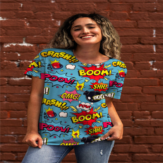 Funky Pop Art Women's All-Over Printed Tee