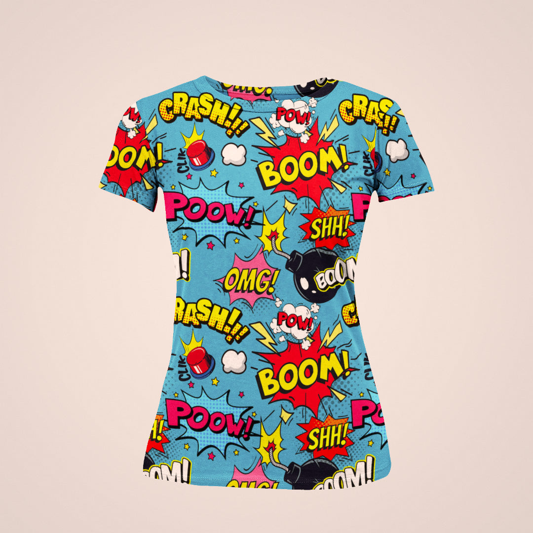 Funky Pop Art Women's All-Over Printed Tee