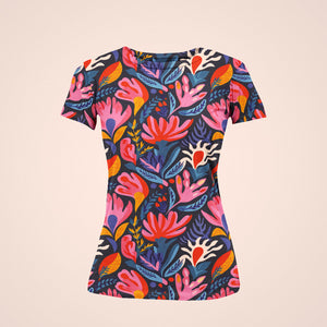 Garden-Inspired Elegance Women's All-Over Floral Tee