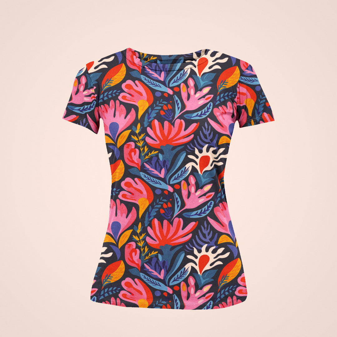 Garden-Inspired Elegance Women's All-Over Floral Tee