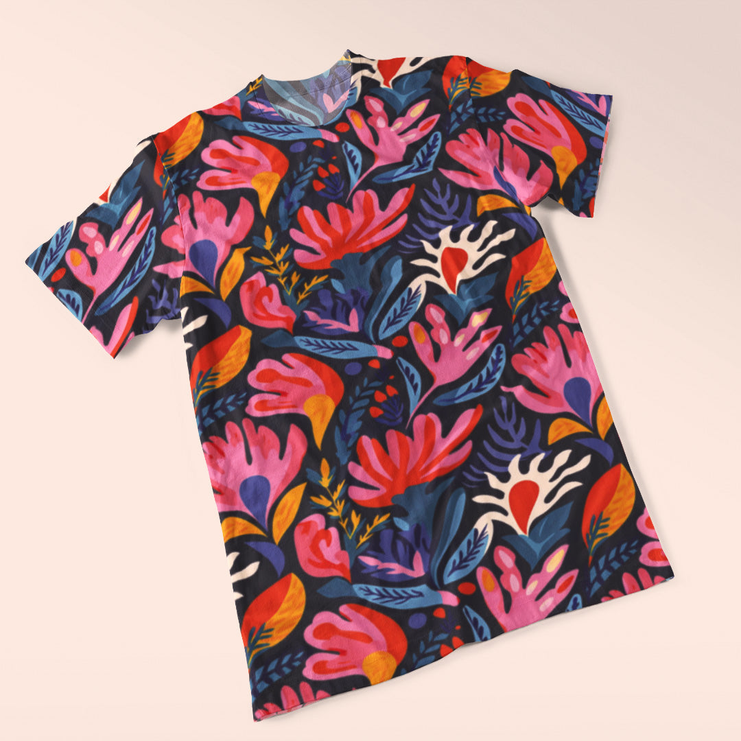 Garden-Inspired Elegance Women's All-Over Floral Tee