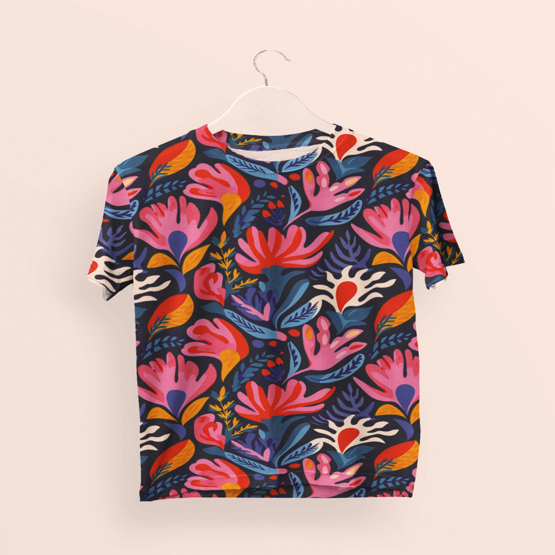 Garden-Inspired Elegance Women's All-Over Floral Tee