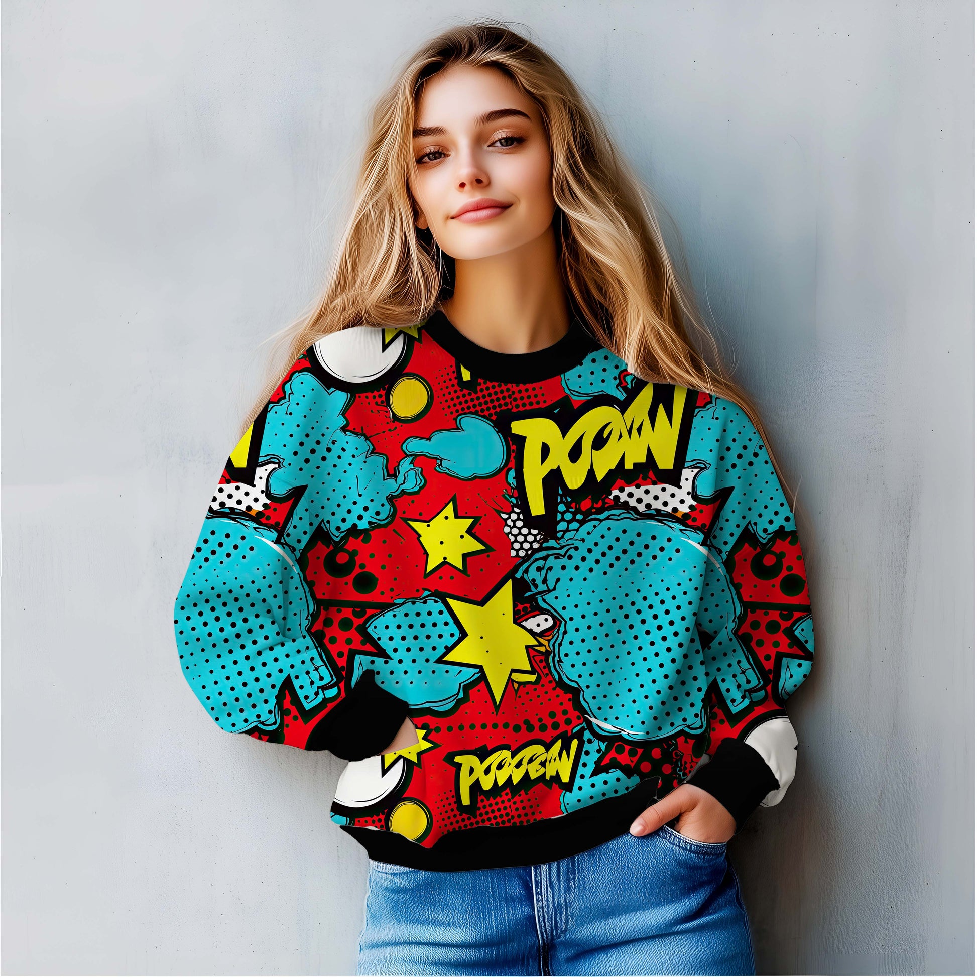 Pop POW All-Over Print Sweatshirt
