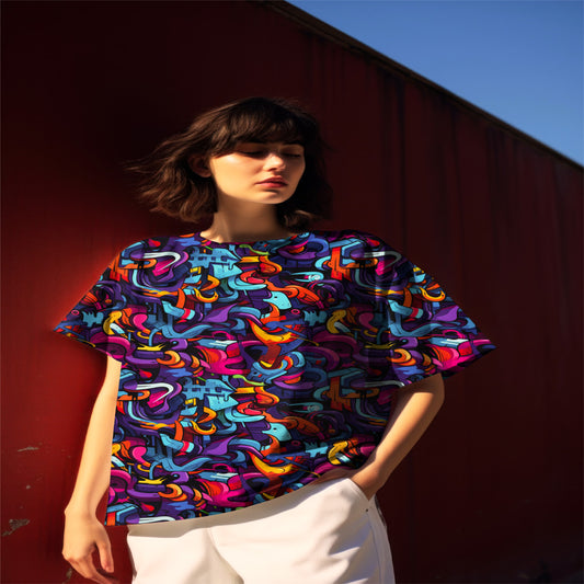 Street Art Style Women's All-Over Printed Tee