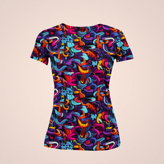 Street Art Style Women's All-Over Printed Tee