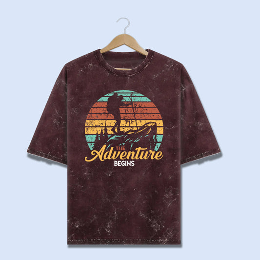 Every Journey Starts Bold –  Acid Wash Oversized Tee