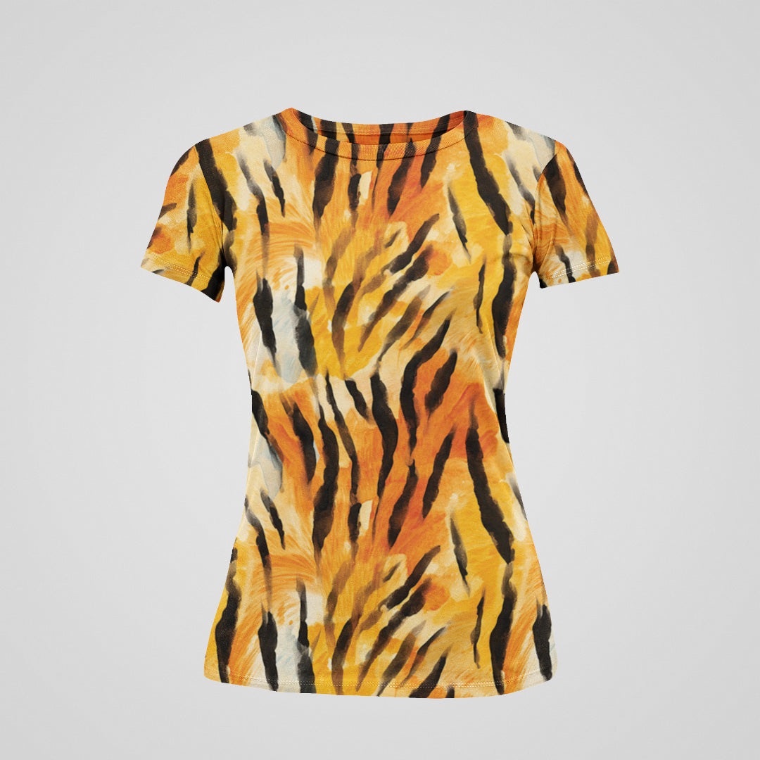 Tiger Print Women's All Over Printed T-Shirt
