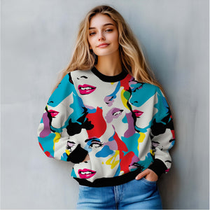 Pop Art Muse All Over Print Sweatshirt