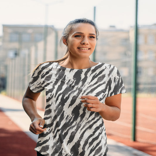 Zebra Print Women's All Over Print T-Shirt