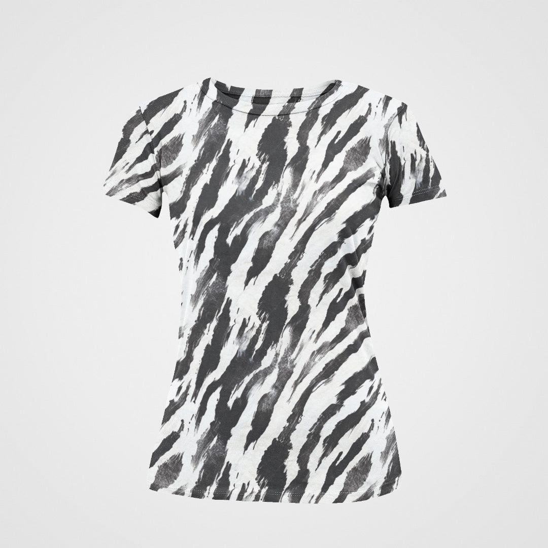 Zebra Print Women's All Over Print T-Shirt
