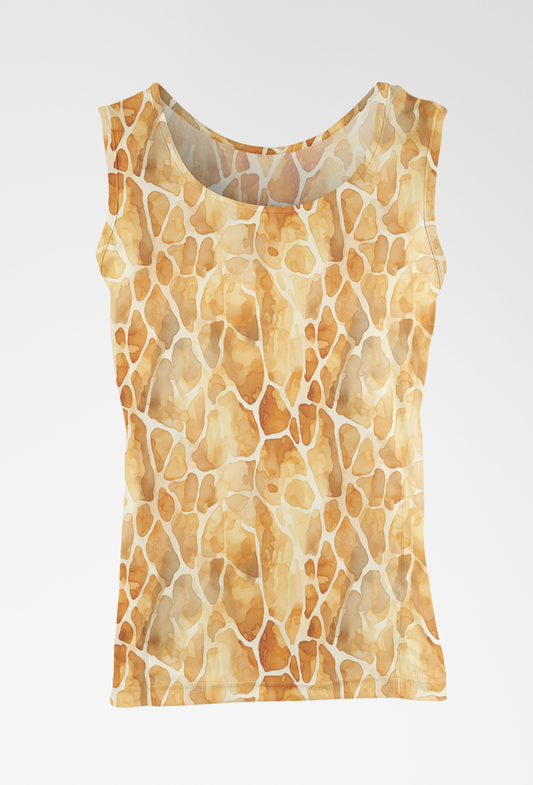 Trendy All-Over Giraffe Print Tank Top - TheSimplyStylish