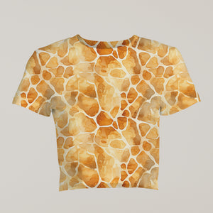 Eye-Catching Women's Printed Giraffe Print Crop Top - TheSimplyStylish