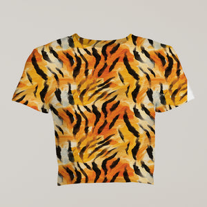 Eye-Catching Women's Printed Tiger Print Crop Top - TheSimplyStylish