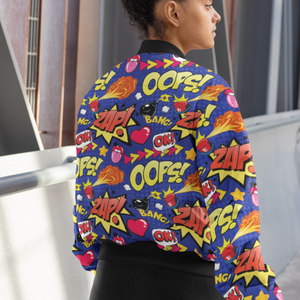 Retro Pop Art Bomber Jacket: Vibrant Statement Style - Trendy Outerwear for All - TheSimplyStylish
