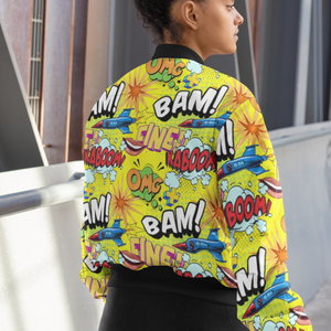 Pop Art All-Over Print Bomber Jacket - Trendy Outerwear for All - TheSimplyStylish