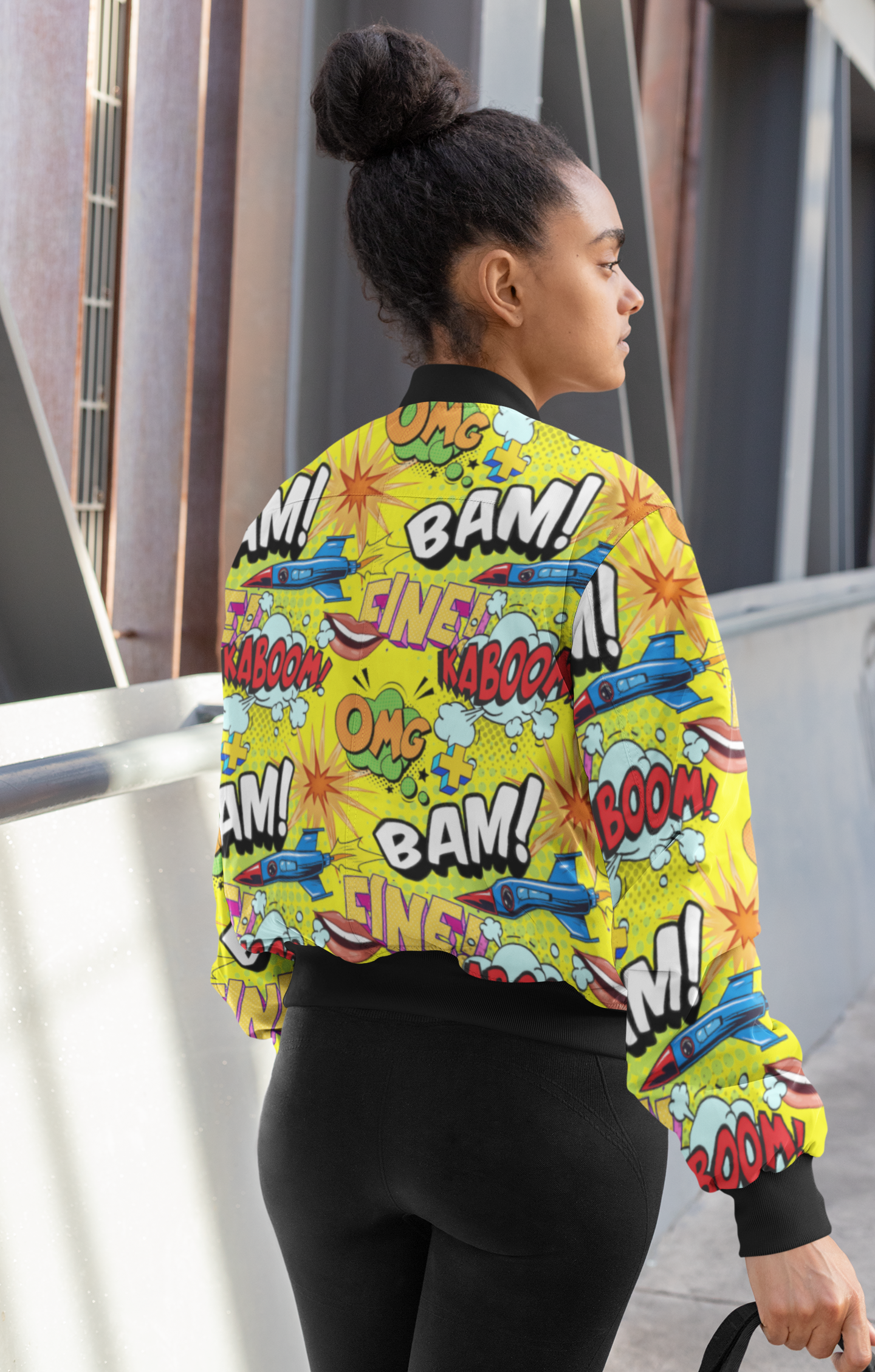 Pop Art All-Over Print Bomber Jacket - Trendy Outerwear for All - TheSimplyStylish
