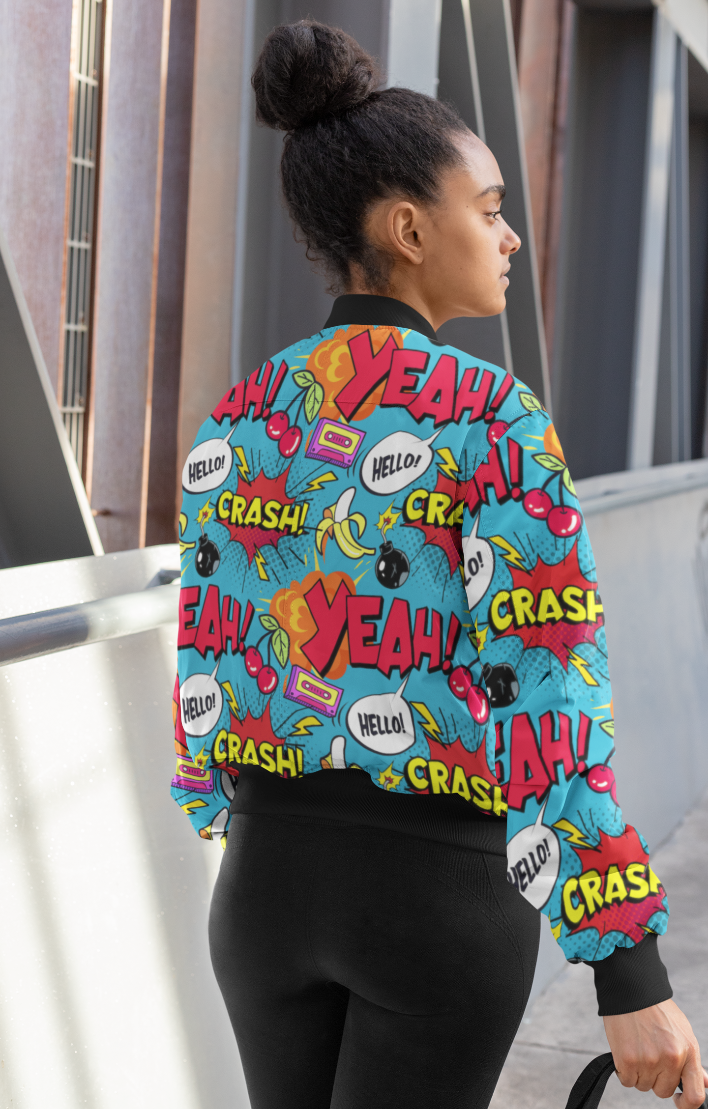 Pop Art All-Over Print Bomber Jacket - Trendy Outerwear for All - TheSimplyStylish