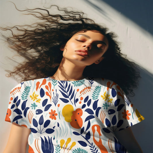 Chic Floral Art Women's Statement Printed T-Shirt