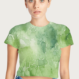 Eye-Catching Women's Printed Crocodile Print Crop Top - TheSimplyStylish