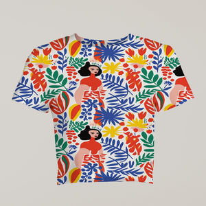 Eye-Catching Women's Printed Floral Print Crop Top - TheSimplyStylish