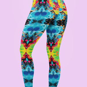Prismatic Paint Drip Print Legging