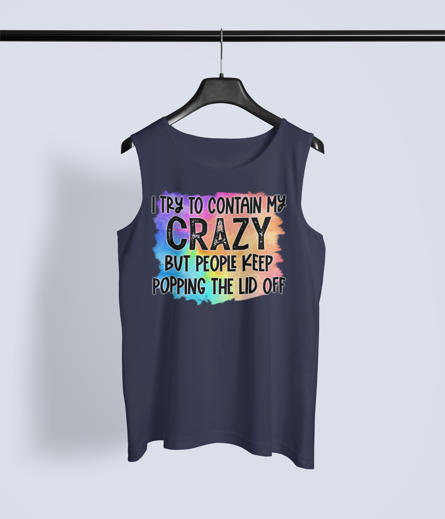 Warning: My Crazy Might Spill Over! Playful Graphic Tank Top