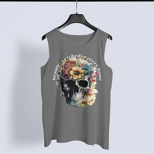 Beauty Is Etched in Every Bone – Artistic Graphic Tank Top