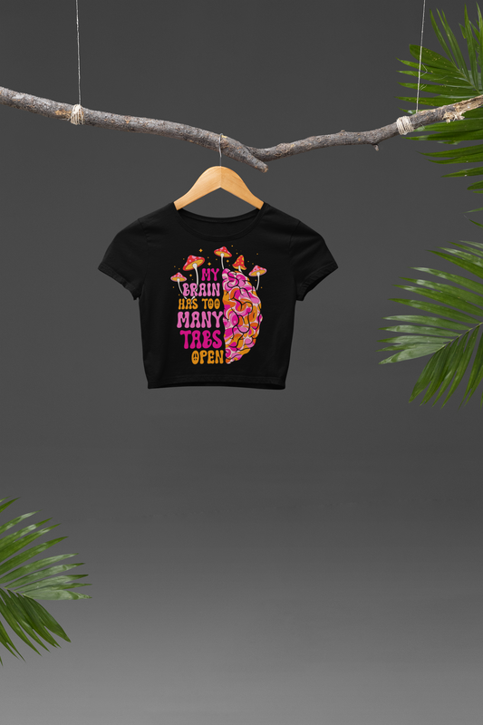 Multitasking Queen – Too Many Tabs, Zero Chill Graphic Crop Top