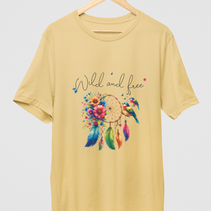 Dream Catcher Graphic Design | Women's Round Neck Half Sleeve Classic T-Shirt | Comfortable Fit - TheSimplyStylish
