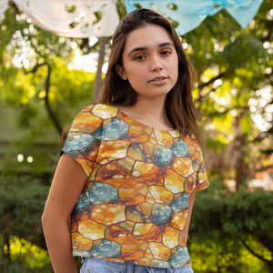 Eye-Catching Women's Printed Tortoise Print Crop Top - TheSimplyStylish