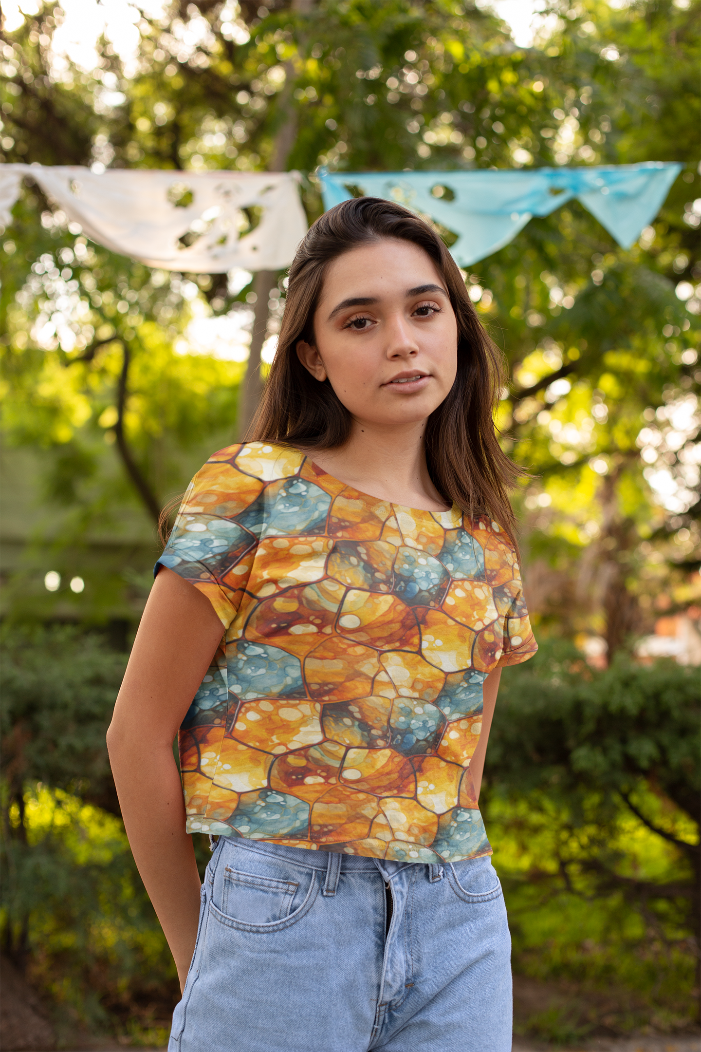 Eye-Catching Women's Printed Tortoise Print Crop Top - TheSimplyStylish