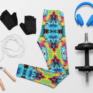 Prismatic Paint Drip Print Legging