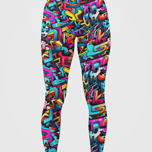 Urban Graffiti Vibe Print Legging