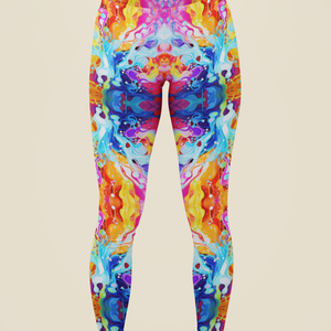 Vivid Paint Storm Print Legging