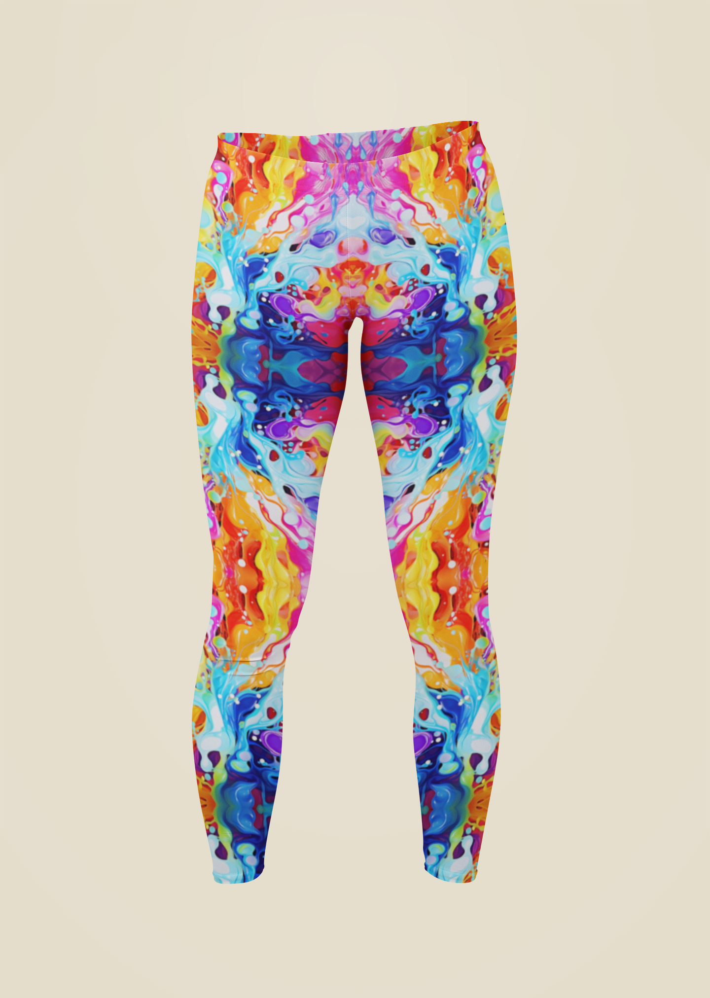 Vivid Paint Storm Print Legging