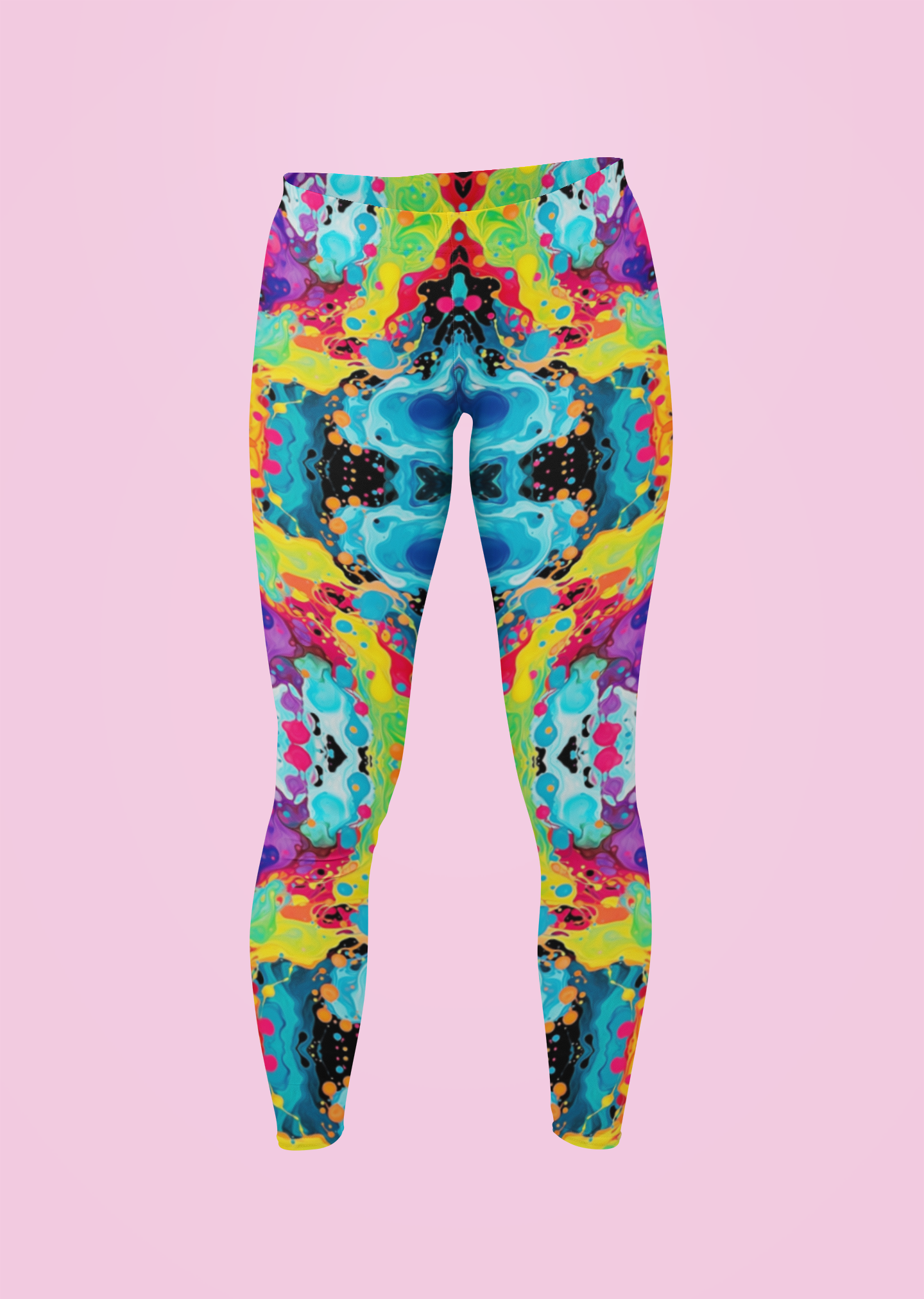 Prismatic Paint Drip Print Legging